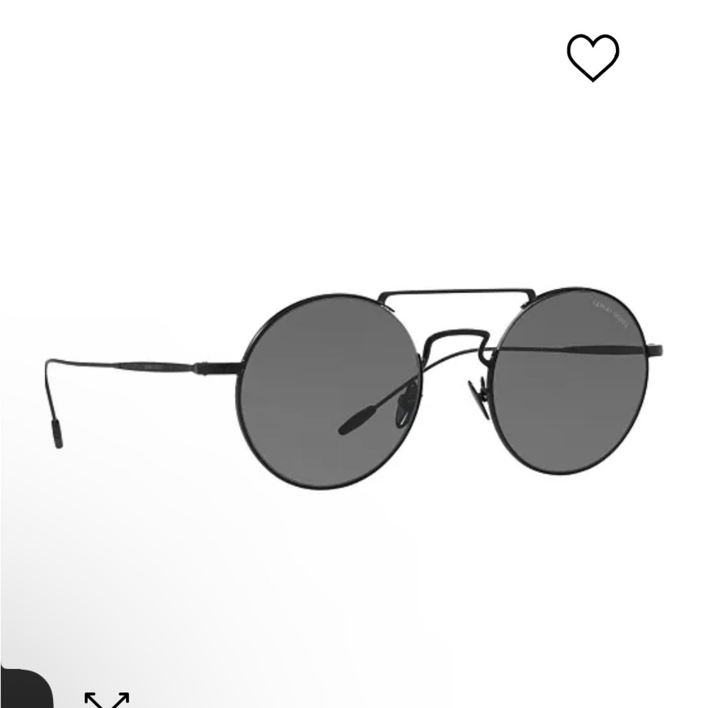 Giorgio Armani Black Sunglasses with Round Lenses and Minimalist Design